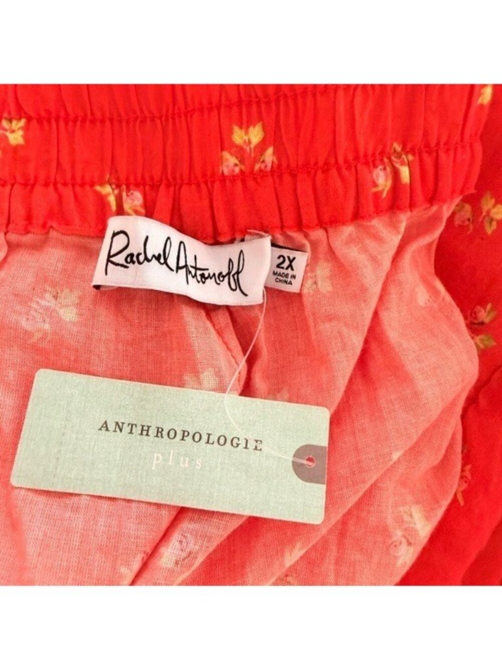 ANTHROPOLOGIE Rachel Antonoff Snyder High Rise Wide Leg Pants Floral Size 2X NEW - Picture 7 of 12